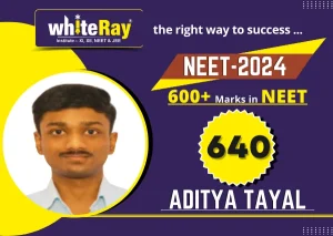 Aditya Tayal, NEET 2024 student who scored 640 at WhiteRay Institute on the service page