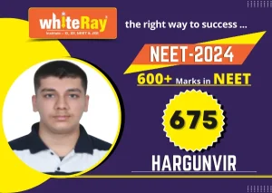 Hargunvir, NEET 2024 student who scored 675 at WhiteRay Institute on the service page