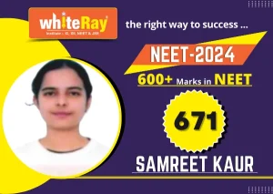 Samreet Kaur, NEET 2024 student who scored 671 at WhiteRay Institute on the service page