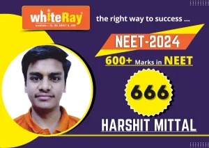 Harshit Mittal, NEET 2024 student who scored 666 at WhiteRay Institute on the service page