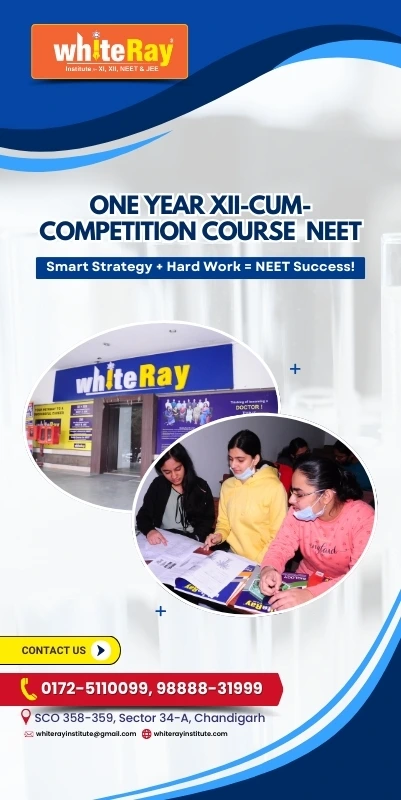 Join Whiteray Institute’s One-Year XII-Cum-Competition Course for NEET with expert coaching & tests.