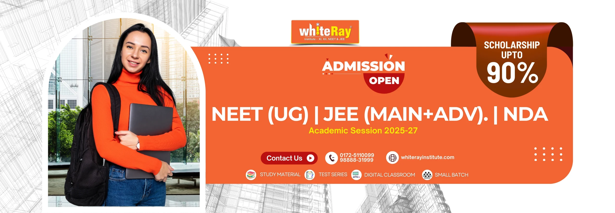 Admission Open at Whiteray Institute – NEET, IIT-JEE & NDA Coaching in Chandigarh with Hostel