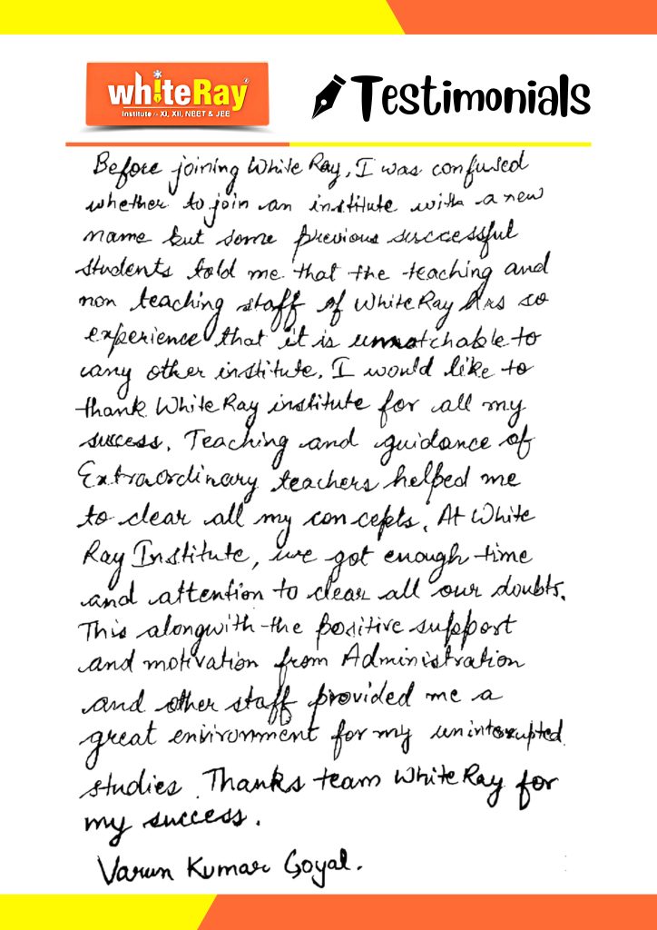 Varun Kumar Goyal handwritten